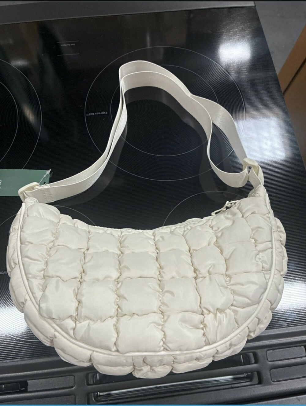 Wild Fable Puffer Purse Taupe Gray Medium Size Shoulder Crossbody Bag